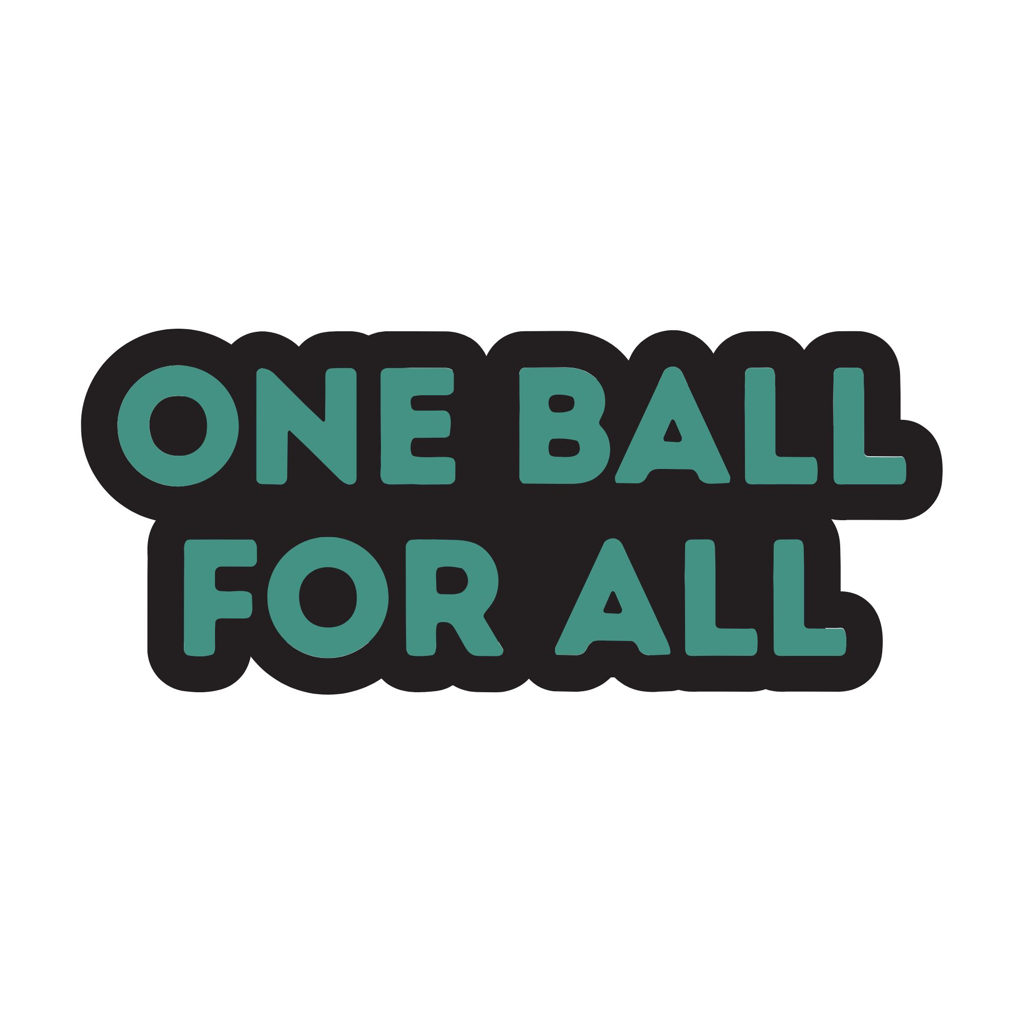 One Ball for All teal sticker